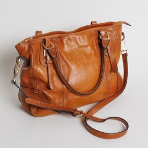 NWOT Kattee Handmade Soft Leather Tote Shoulder Bag (Sorrel Color) Large Size